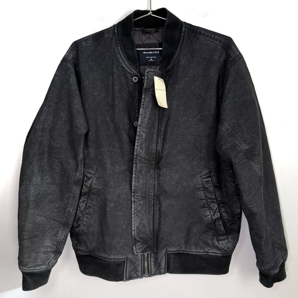 Abercrombie & Fitch Other - NWT Abercrombie & Fitch Mens Black Washed Bomber Jacket Size Medium